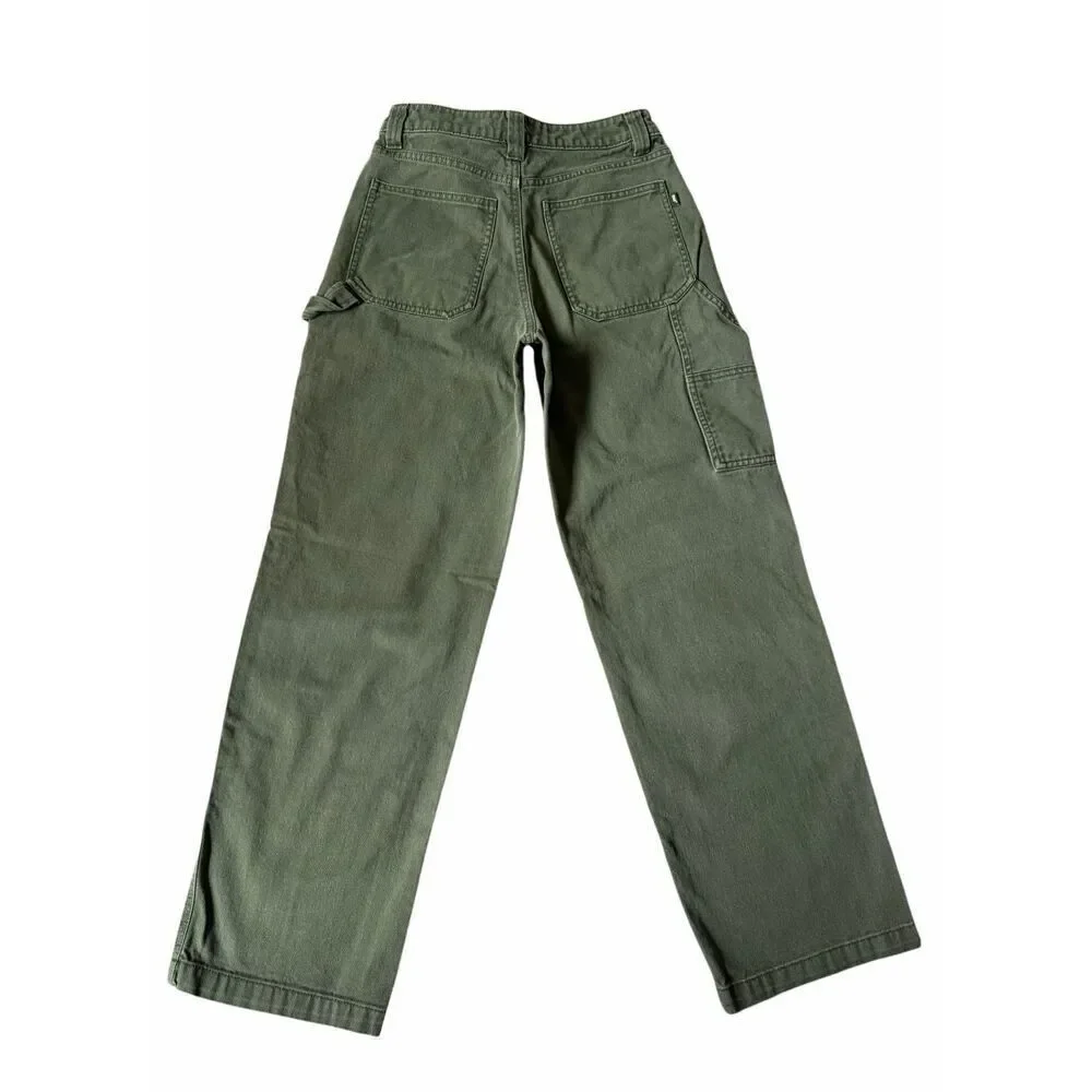 TNA Aritzia Greenwich Pants High waist relaxed twill carpenter Gd fatigue green
